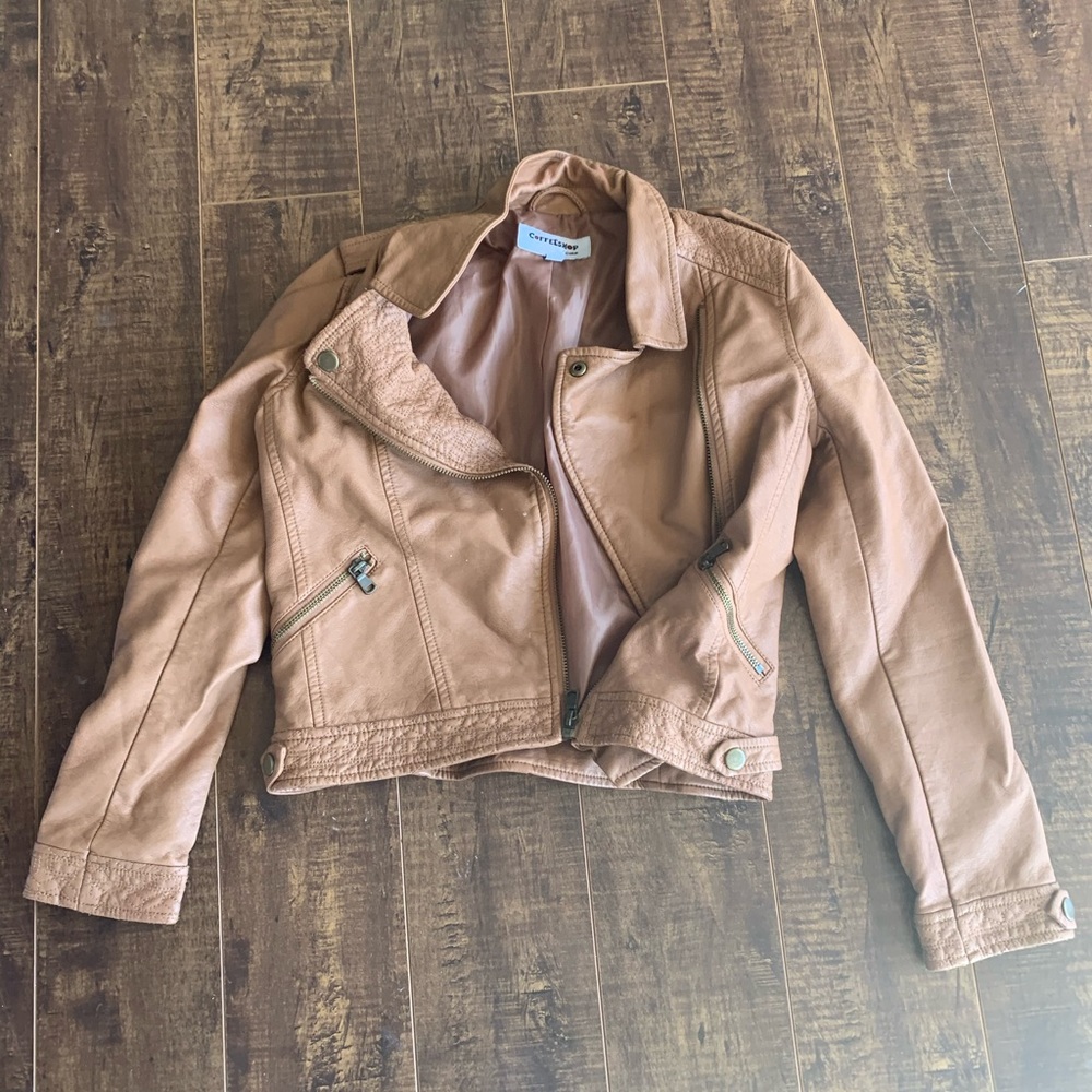 A brown leather jacket